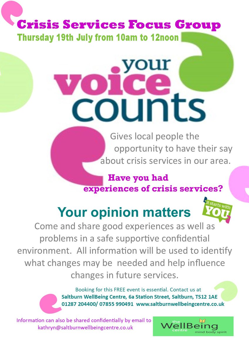 This is an extra session due by demand... #CrisisServicesFocusGroup