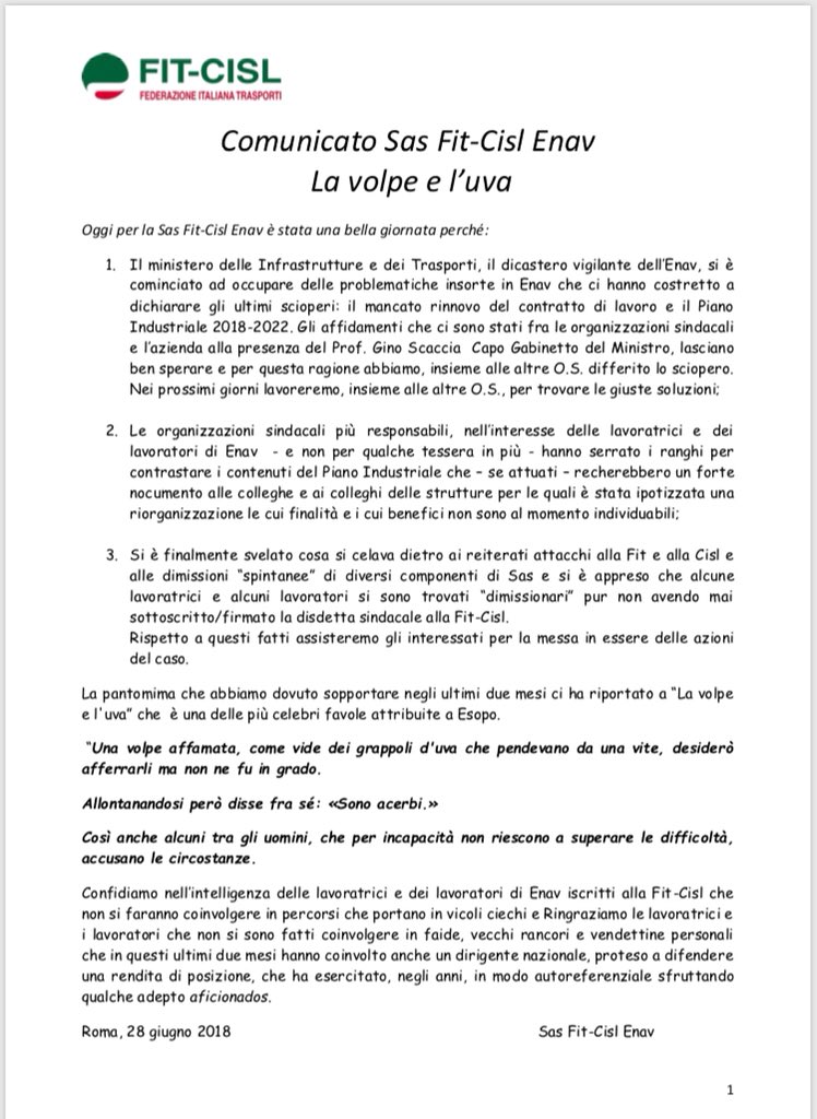 La volpe e l’uva #enavspa