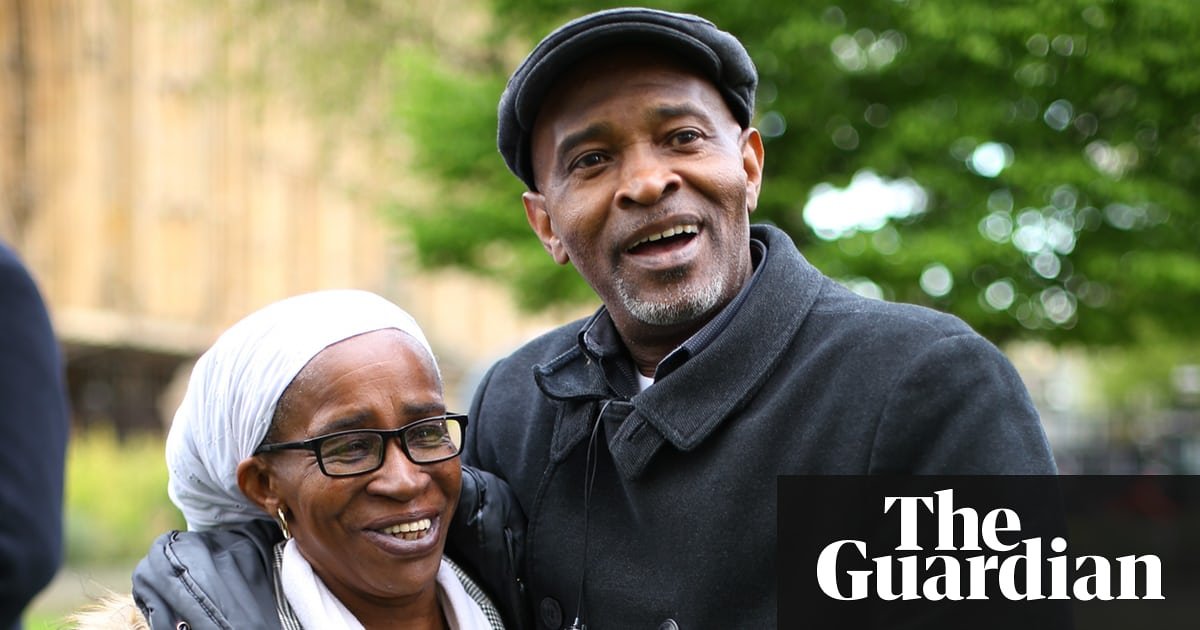 Paulette Wilson and Anthony Bryan, two elderly brown-skinned British citizens, still cheerful despite the shocking treatment at the hands of the Conservative government