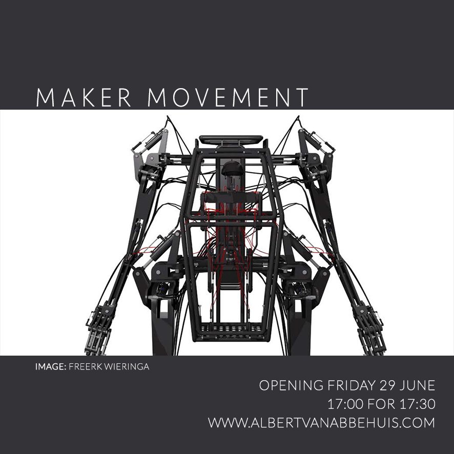 Opening of Maker Movement today! Exciting projects from our finest makers. Join us for an after work borrel in the garden. Welcome drinks from 17:00. Official opening at 17:30 #albertvanabbehuis #makermovement Image by Freerk Wieringa