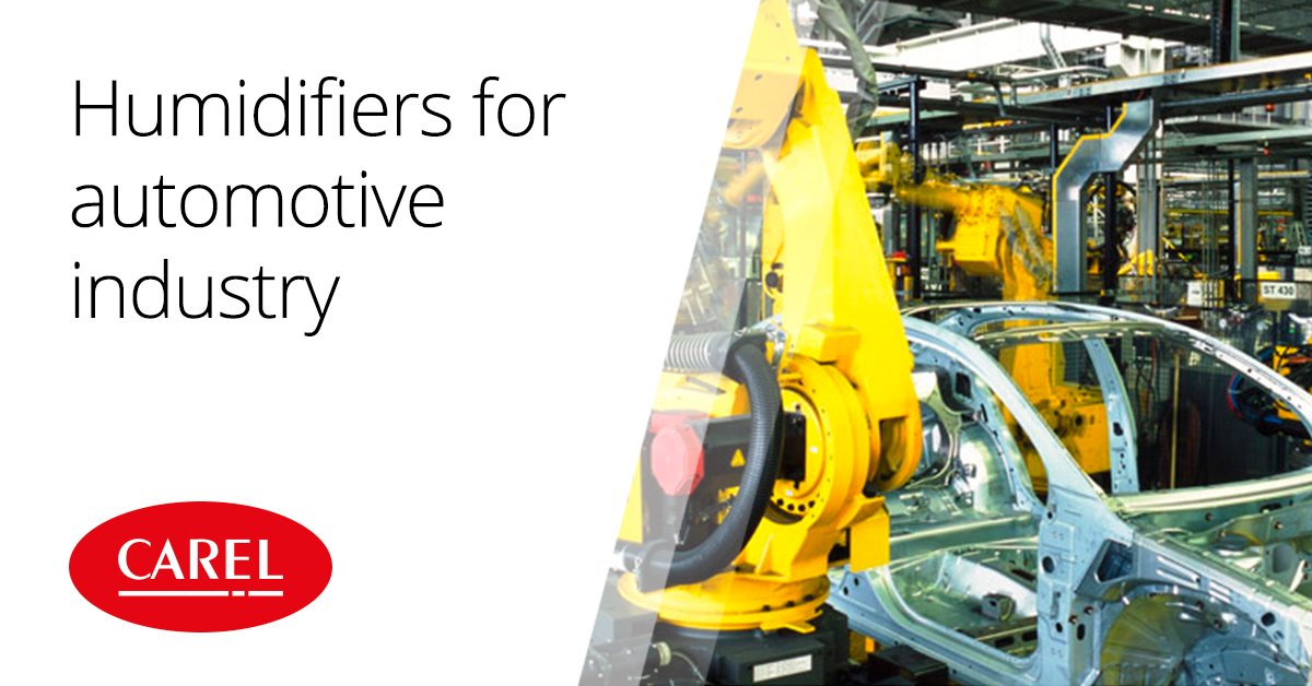 CAREL_group's tweet photo. The introduction of water-based paints for vehicle bodies in the #automotive industry makes it a primary concern to control temperature and humidity conditions inside #paintbooths. Discover our wide range of #humiditycontrol solutions: https://t.co/KdfnvFIjmt https://t.co/fNgTtTBvCe