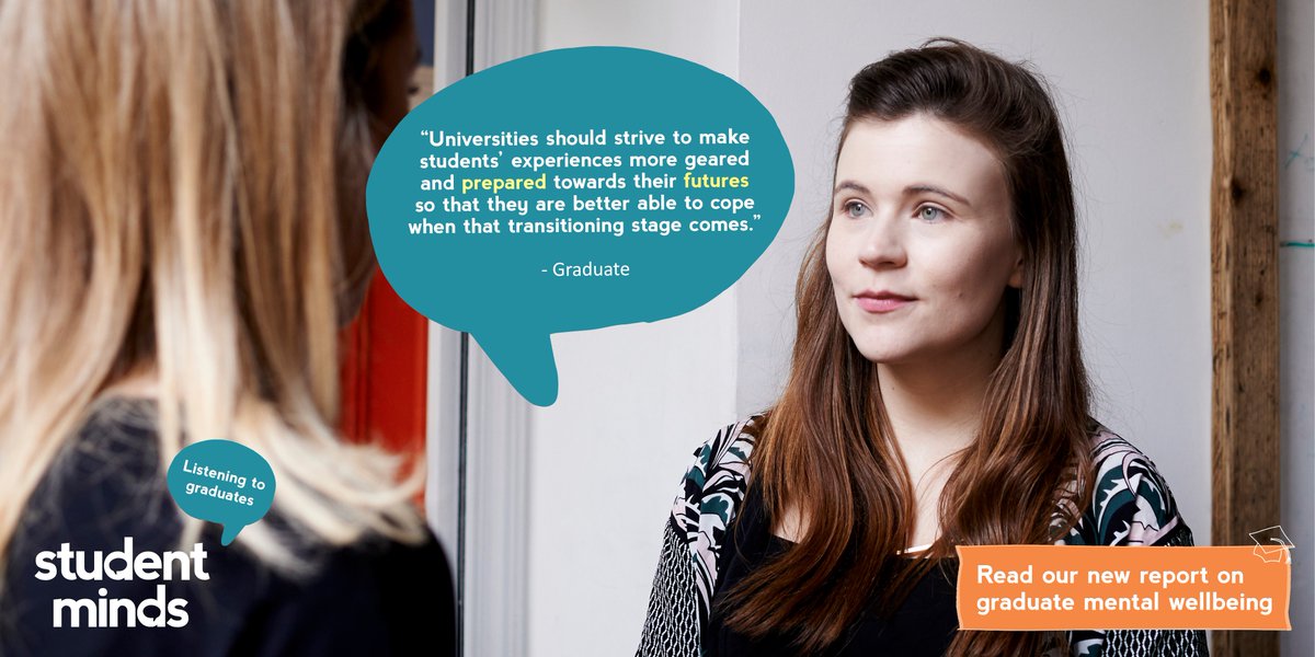 StudentMindsOrg's tweet image. "We hope to see more universities and employers working together to review their strategy to support young graduates thrive in the workplace" - check out our recommendations for supporting graduates as they enter the workplace ow.ly/9FZ230ka9V1 #GraduateWellbeing
