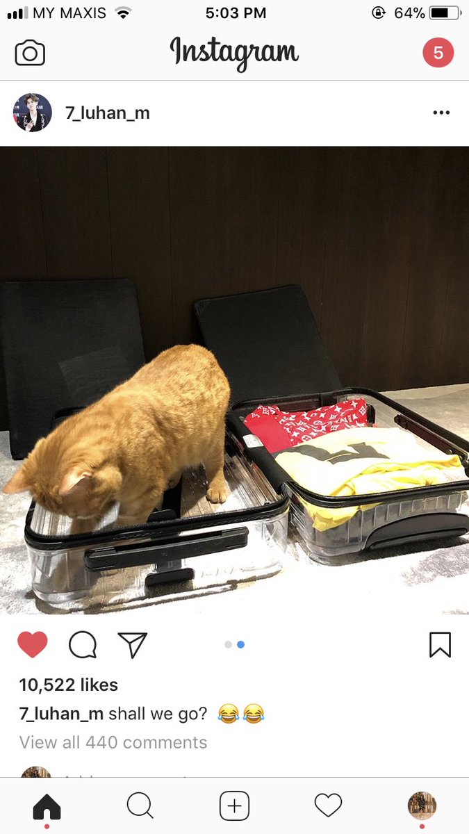 Luhan updated ins: “shall we go? 😂”