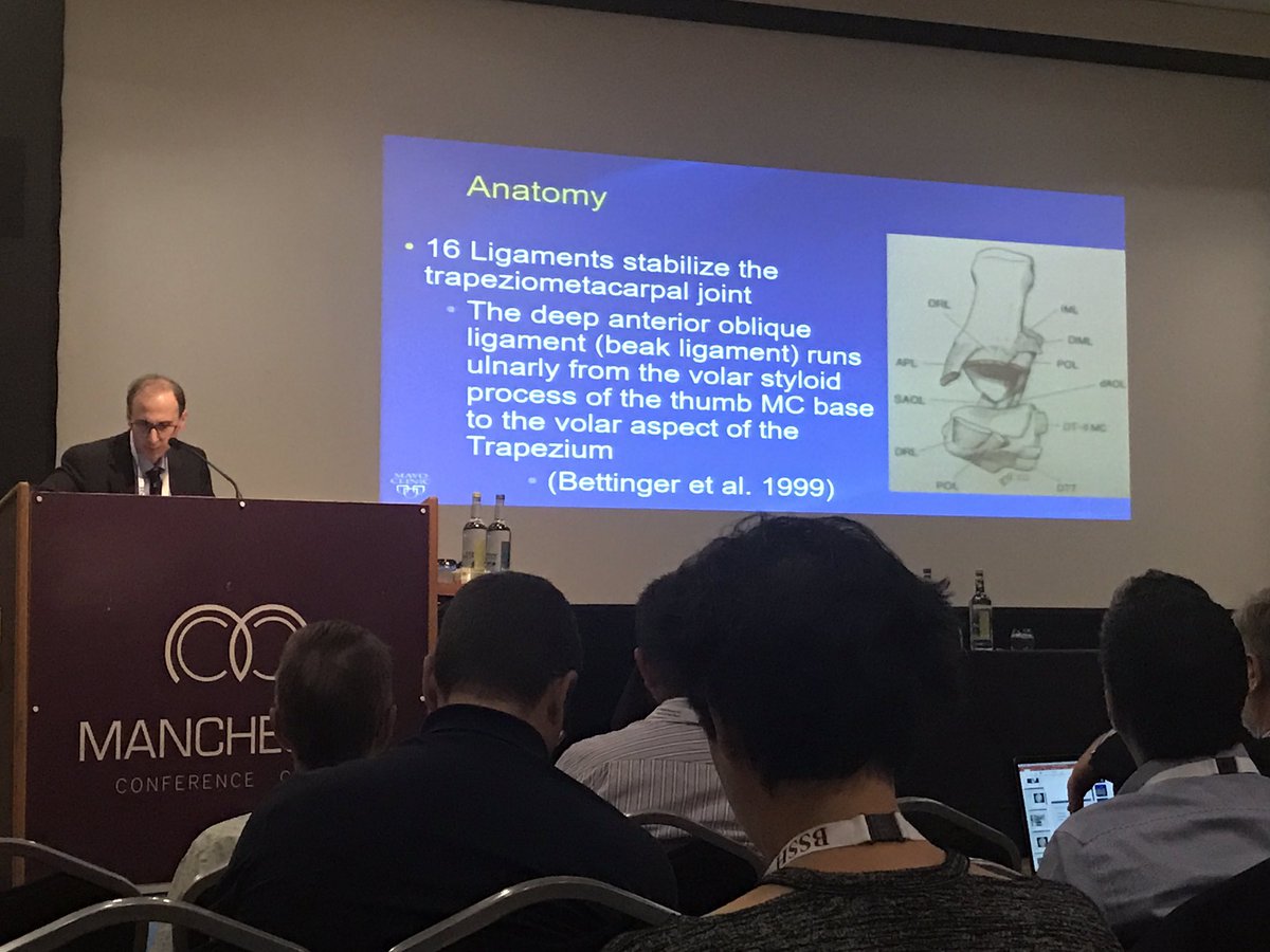 zafnaqui's tweet photo. How many ligaments hold your #thumb to your #hand ? Prof Rizzo @MayoClinic talks about Rolando# @BSSHand Instructional course https://t.co/Ph29COlt1y
