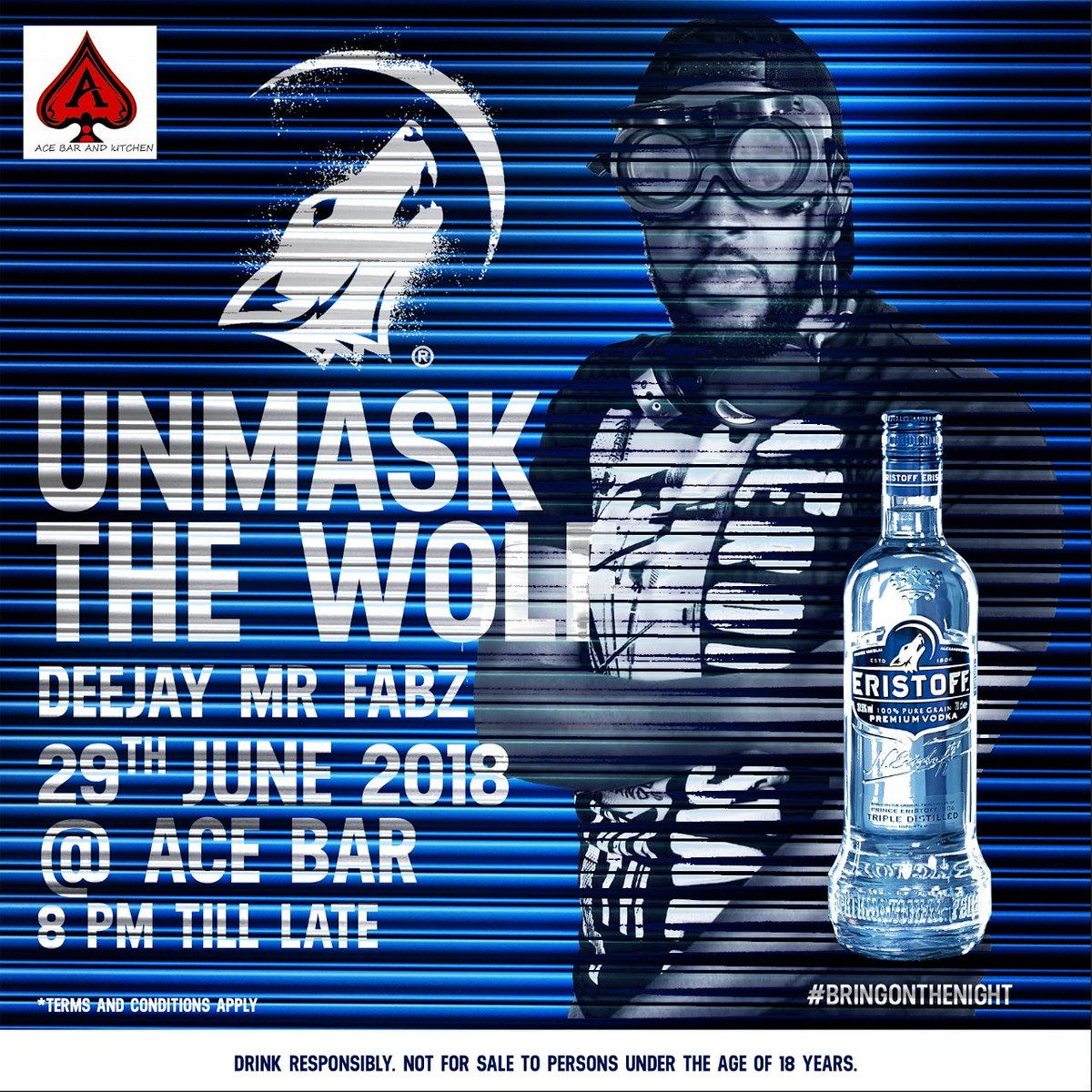 acebar_kitchen's tweet photo. TURN UP FRIYAAAAY  Unmask the wolf After graduation party powered by @eristoffvodkakenya vibes by Homeboyz radio's @deejaymrfabz special appearance by @tunji254 hosted by @DeejaychaseK x @djbrio hyped by @AUTOWORKS4 
#vodkashots #eristoffwolfnight #eristoffvodka #turnupfriday https://t.co/4vNBCiXc0X