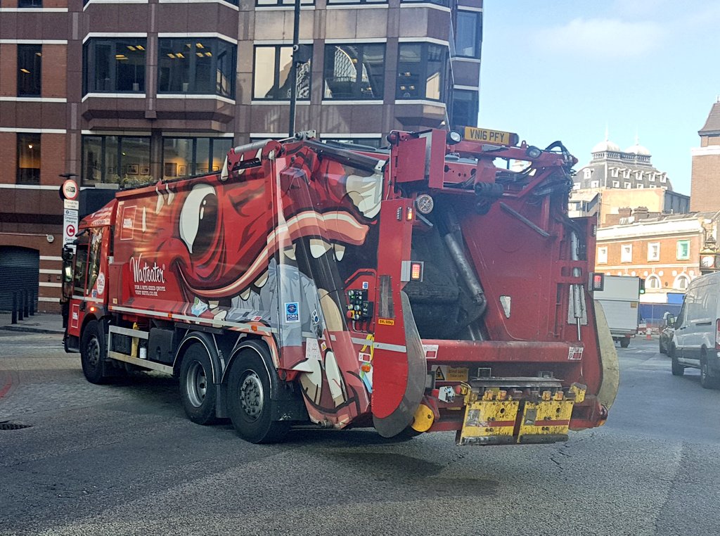 misstoni_w's tweet photo. Got slightly excited when I spotted the @Biffa #Wasteater near the office this morning! ♻ #wastegeek #binspotter #REL #lovingthepaintjob https://t.co/W5tLNwITii