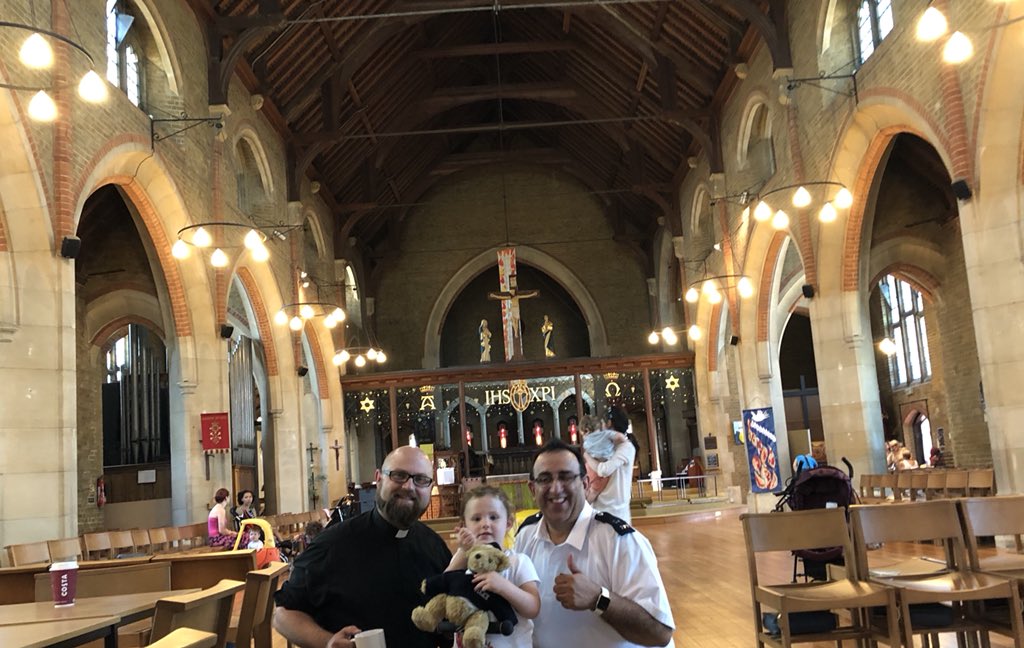 MPSEnfield's tweet photo. #faithcom More smiles complete with singing and dancing at St ‘Azdas’ with Father Ed and PC Syd has made a guest appearance too at the mums and tots every Friday morning 09:30 12:00hrs Great community faith event. SMS https://t.co/NHcPYpiyxt