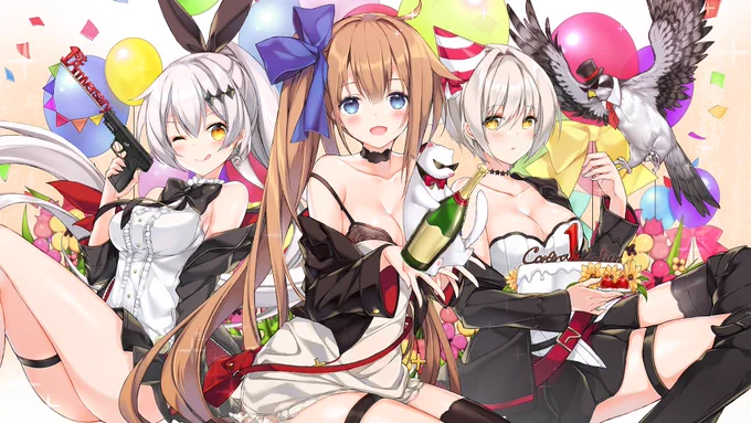 ✨소녀전선 국내서버 1주년 기념 일러스트!🎂무척 좋아하는 FN소대의 3명을 그렸어요! 1주년 축하드립니다😊ゲーム「少女前線」の韓国サービス一周年応援イラストを描かせていただきました!今日日本サーバーも開始ですよね!おめでとうございます!#소녀전선 #소녀전선1주년 #少女前線 #少女前线 