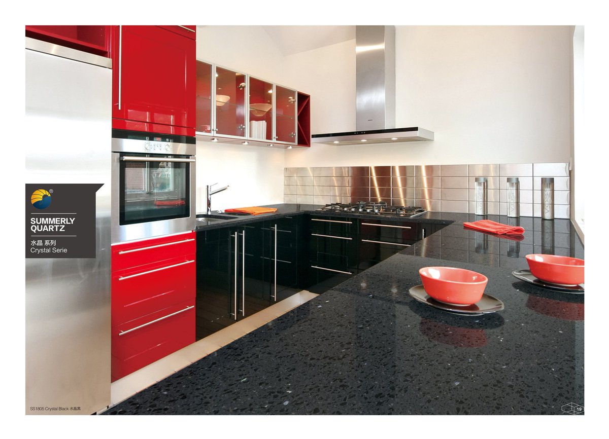 summerlystone's tweet photo. SS1805 Crystal Black #QuartzStone #Black #Mirror #Starlight #QuartzStones
https://t.co/oW46E5NohT  #kitchen #kitchendesign #kitchenset  #kitchendecor #kitchenremodel #interiordesign  #homemade  #countrystyle   #farmhousekitchen  #modernfarmhouse  #frenchcountrystyle #spanishstyle https://t.co/JV0PB4qHbV