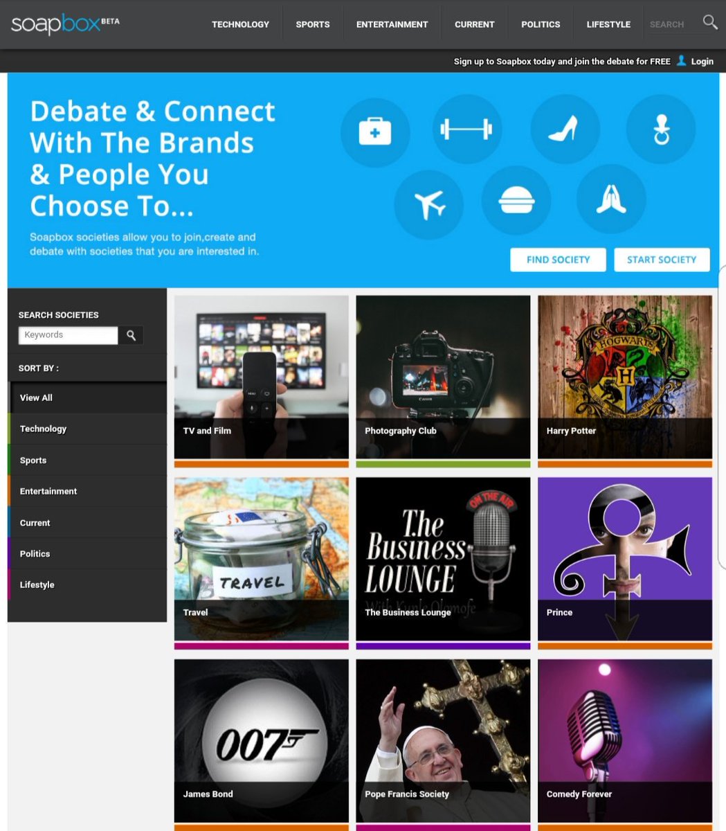 Use Soapbox Societies to connect and chat to like-minded people about topics you are interested in! More info here: ow.ly/RCu030fdTdW