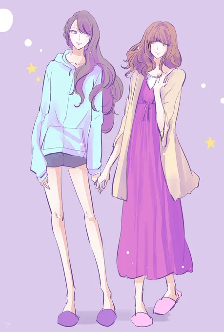 お蔵入りにする予定だった 紫×千海 と 月果×葉子 の組み合わせですが、恋人の日の勢いに任せて描いてしまったので、久々に描いたそれぞれの立ち絵もこちらにねじ込みました。
【Saturday】vol.5【創作社会人百合】
https://t.co/fZOlpeQ2VS 