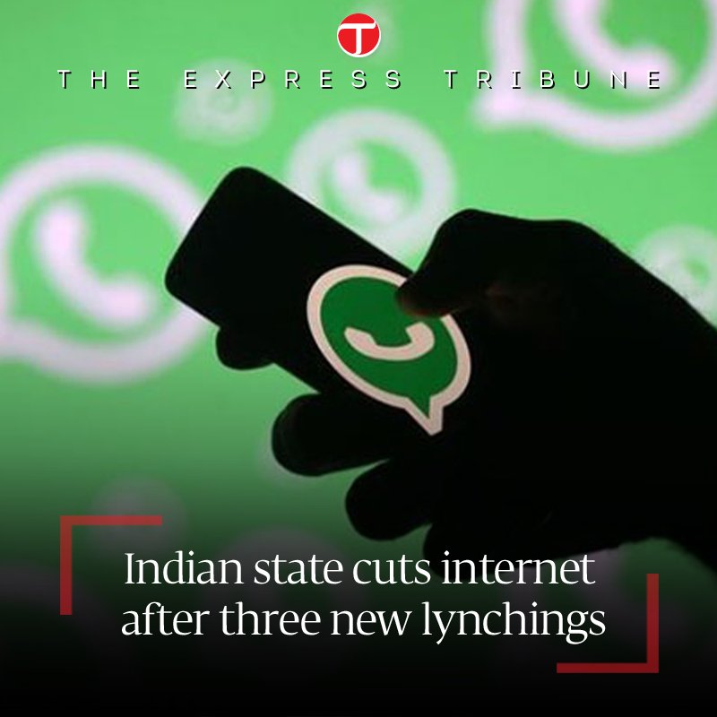 etribune's tweet photo. Authorities in north-eastern India have cut internet access after crazed mobs beat three people to death
https://t.co/zbU2v8Xk2g https://t.co/GtzwxFUIHH