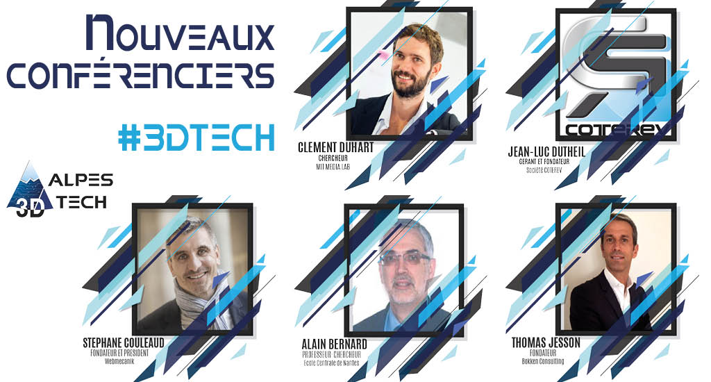 De nouveaux conférenciers rejoignent le programme du Salon Alpes 3D TECH à la Halle Olympique d'Albertville.
#savethedate 6 au 8 décembre 2018
Plus d'informations sur notre site : lnkd.in/geudqJS
#3DTECH