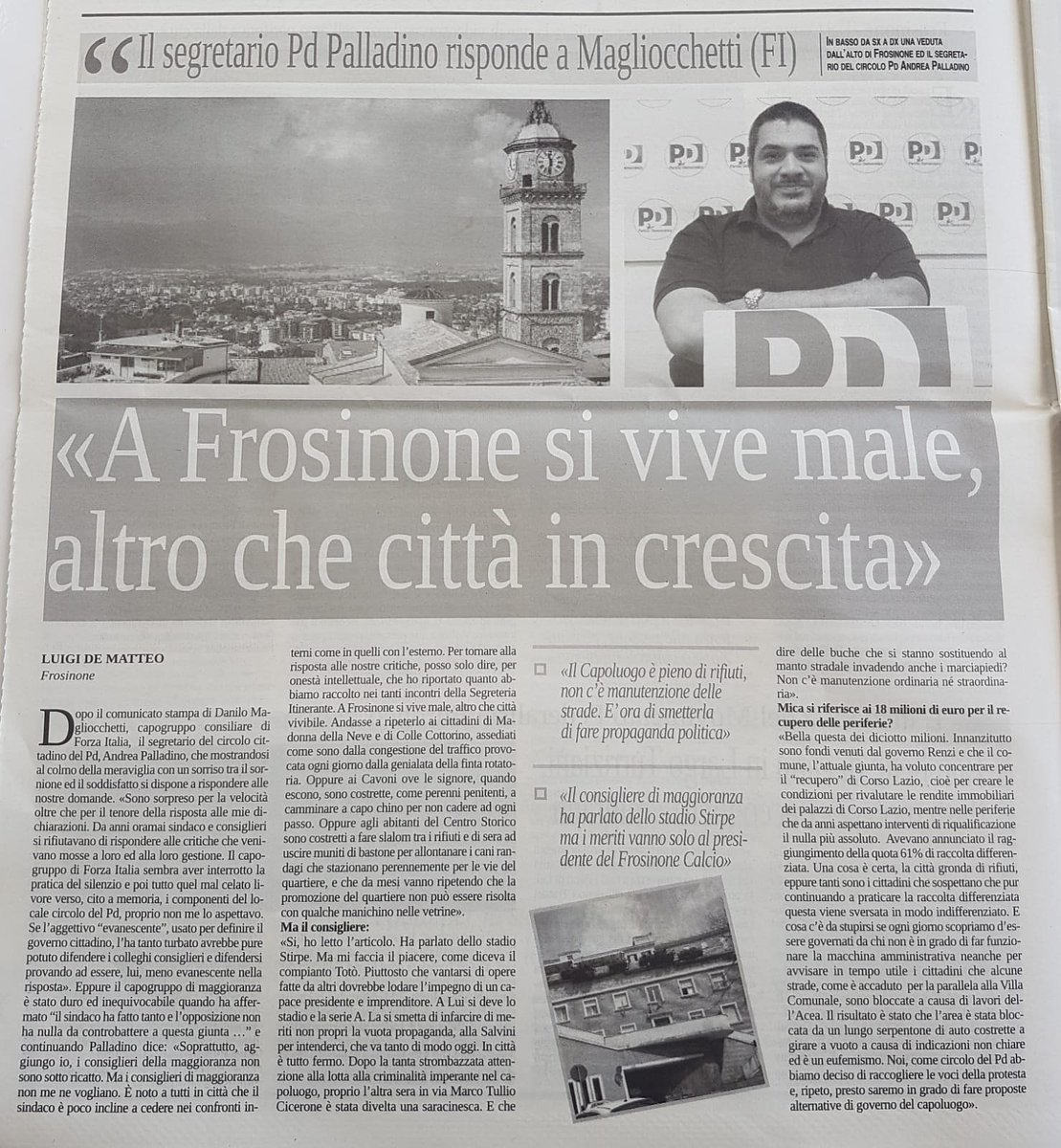 CircoloF's tweet photo. #RassegnaStampa edizione odierna quotidiano L'Inchiesta 

#PDfrosinone #città #benipubblici #interventi #risposte https://t.co/St933614SF