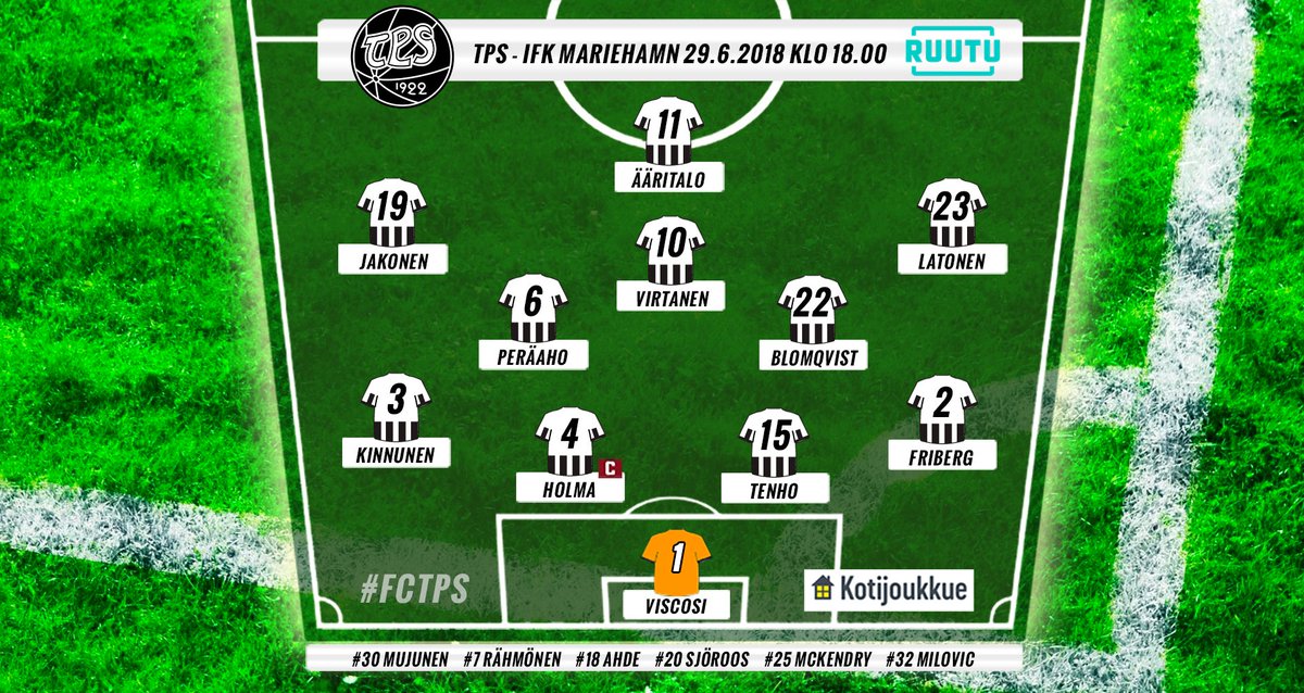 TPSjalkapallo's tweet photo. TPS:n päävalmentaja Mika Laurikainen on nimennyt kokoonpanon illan otteluun IFK Mariehamnia vastaan: https://t.co/IaPCpgJfeJ #FCTPS #Veikkausliiga #TPSIFKM #Turku https://t.co/sZrTMGqraj
