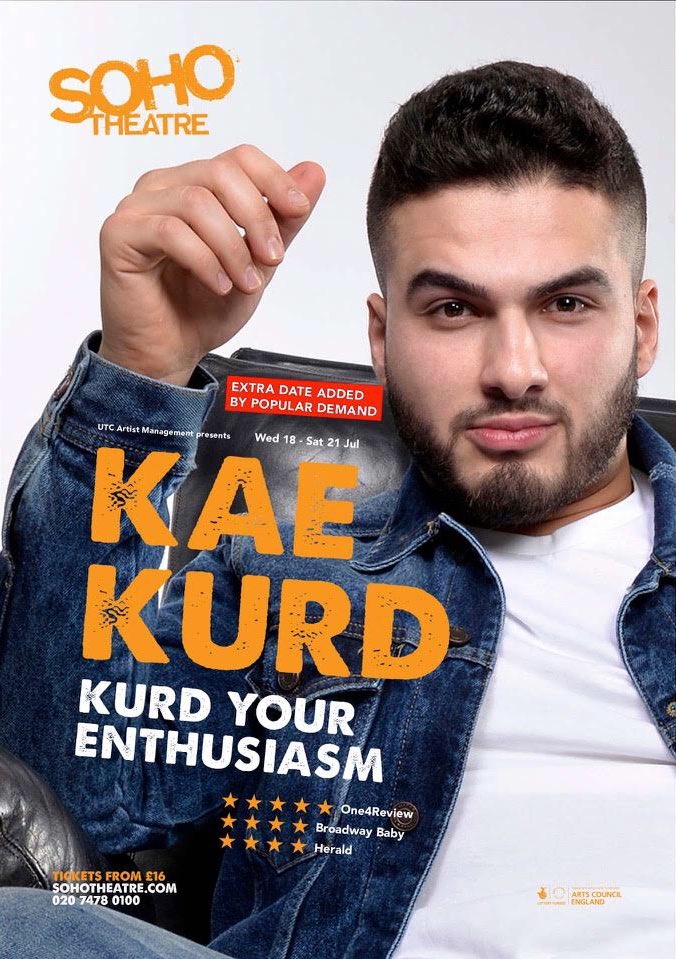 KaeKurd's tweet photo. WE HAVE HAD TO ADD A DATE DUE TO PHENOMENAL DEMAND.

I’m genuinely stunned and over the moon. Head over to @sohotheatre https://t.co/exXMbFpBoF and book your tickets 

Thursday is SOLD OUT
Grab the last remaining ones 

Thank you guys https://t.co/LHjzYslSig
