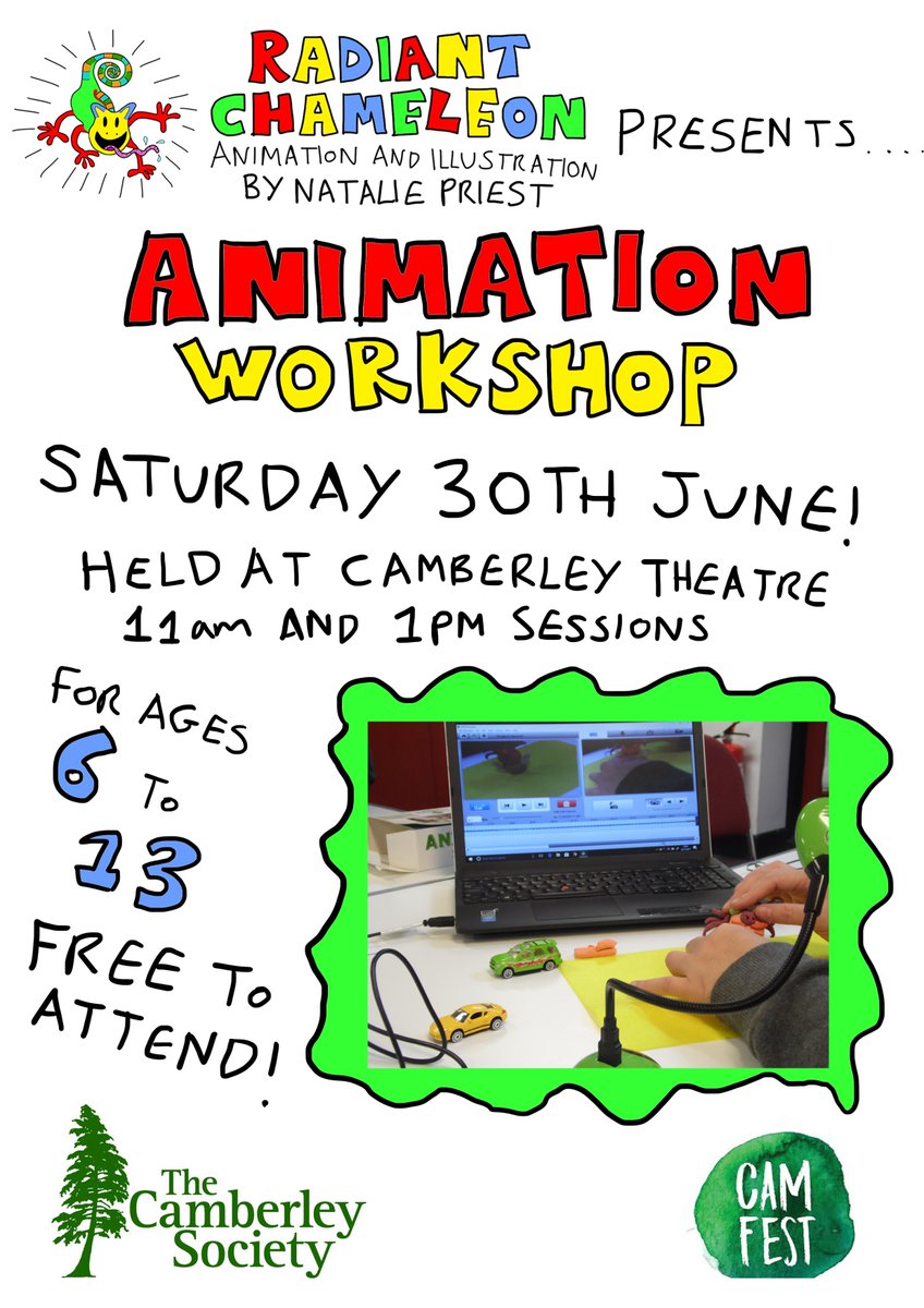 One of our workshops that’s running at Camberley Theatre tomorrow. Sounds like great fun for kids! Check out camfest.uk for all our workshops #camfest2018 #workshops