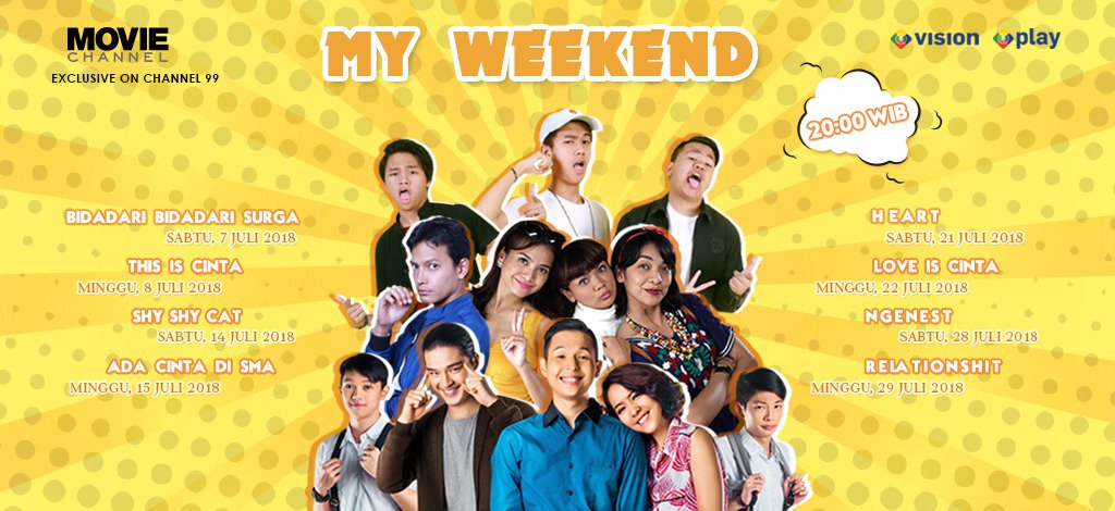 MNC_Movie's tweet photo. Saksikan di bulan Juli ini :
My Weekend
Setiap Hari Sabtu dan Minggu jam 20:00 wib only on Movie Channel. Ch.99 @MNCVisionID https://t.co/aSJHGSqAkf