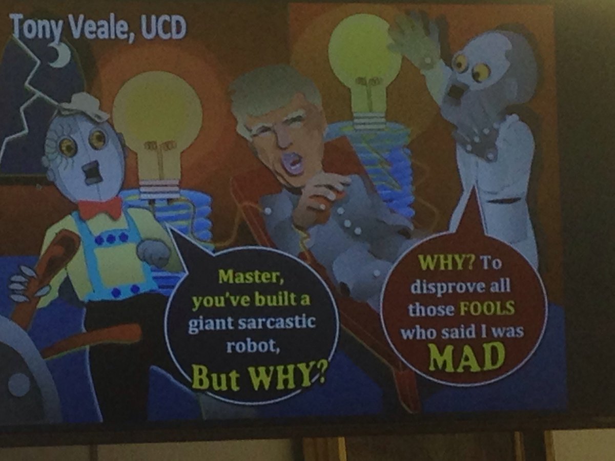 emshort's tweet photo. #iccc18 next up, Tony Veale on creation of sarcastic and ironic utterances https://t.co/NlIW8LFBP8