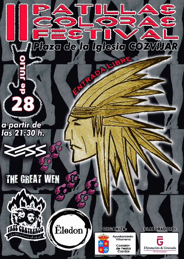 CGvillamena's tweet photo. II Patillas Colorás Festival.
28 de julio de 2018 en la plaza de la Iglesia de #Cozvíjar.
Entrada Libre
#TheGreatWen
#TresCuatreros
#Eledon https://t.co/jbq3L50hsr