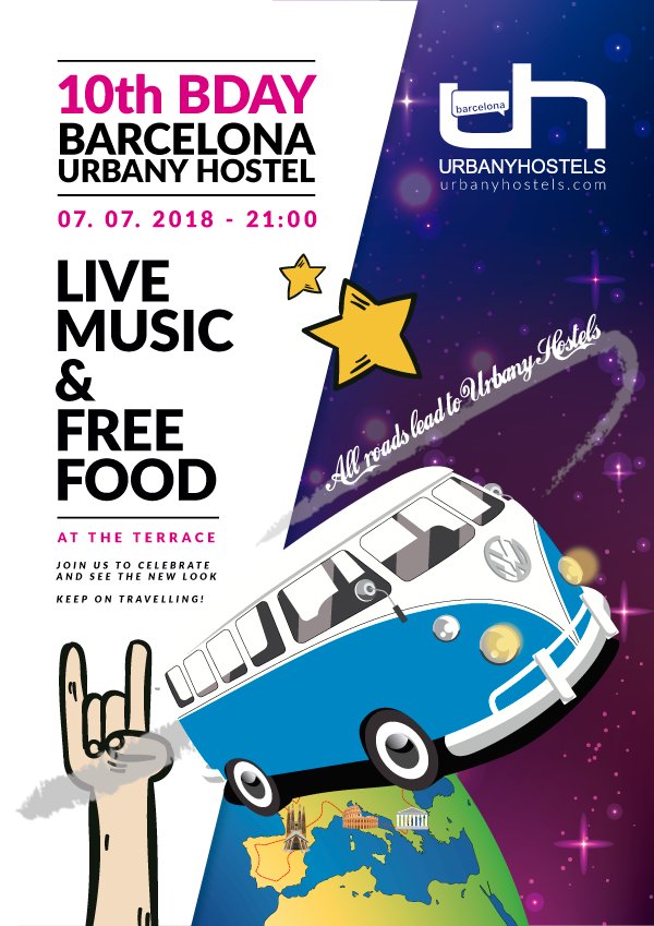 urbany_hostels's tweet photo. Barcelona Urbany Hostel turns 10 years and we want to celebrate it with you! 
🎉🎈

¡Barcelona Urbany Hostel cumple 10 años y queremos celebrarlo contigo! 🎉🎈 https://t.co/MgHYqYDorr