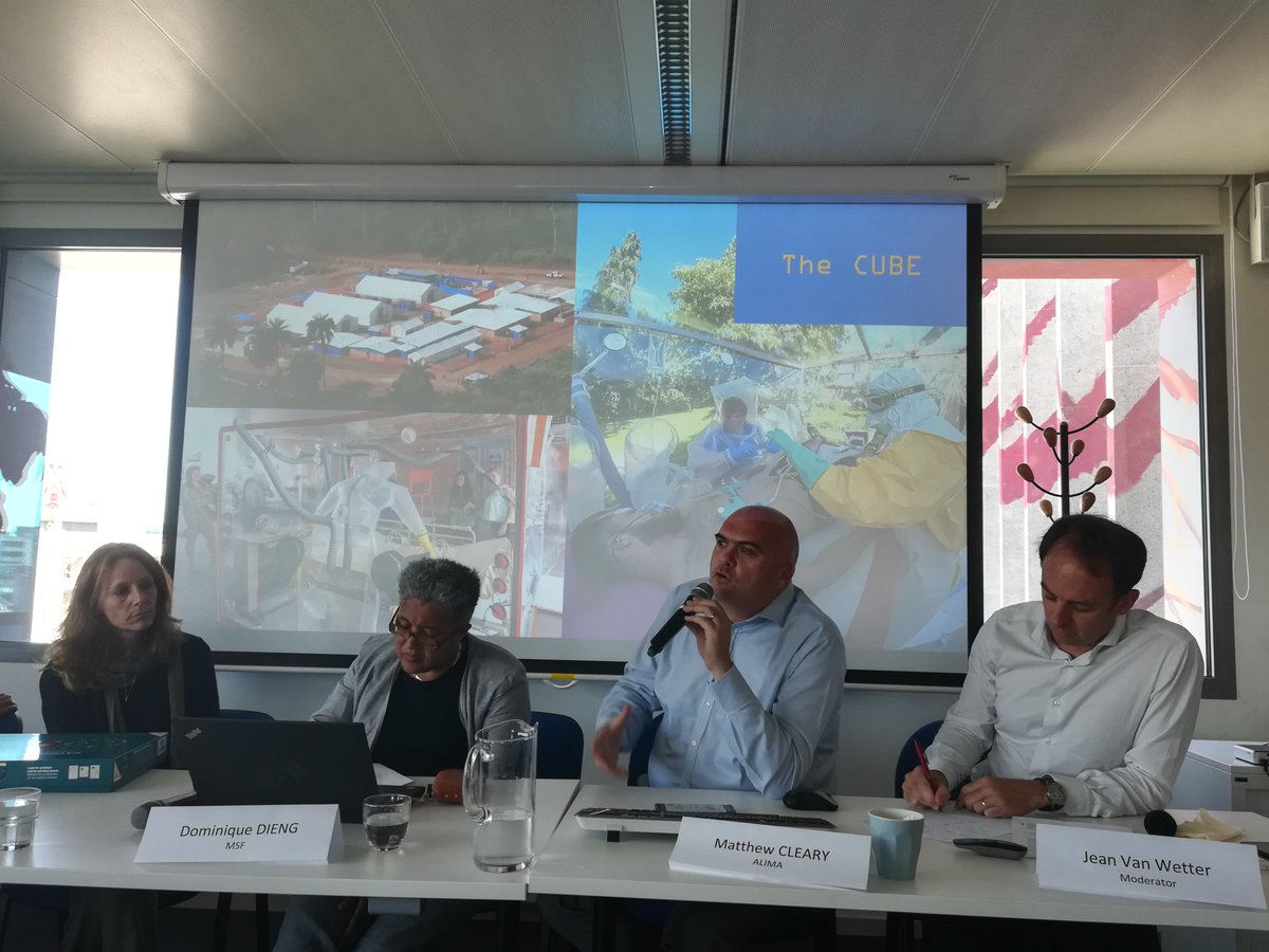 HI_belgium's tweet photo. [#HILunch] “We created a bubble CUBE (Biosecure Emergency Care Units) that can be set up in 4 hours.” – Matthew Cleary, Chief Executive Officer of @AlimaOng, on the innovative solutions to the most urgent health problems affecting people worldwide #HumanitiarianInnovationLunch https://t.co/EYBJuCwuAt
