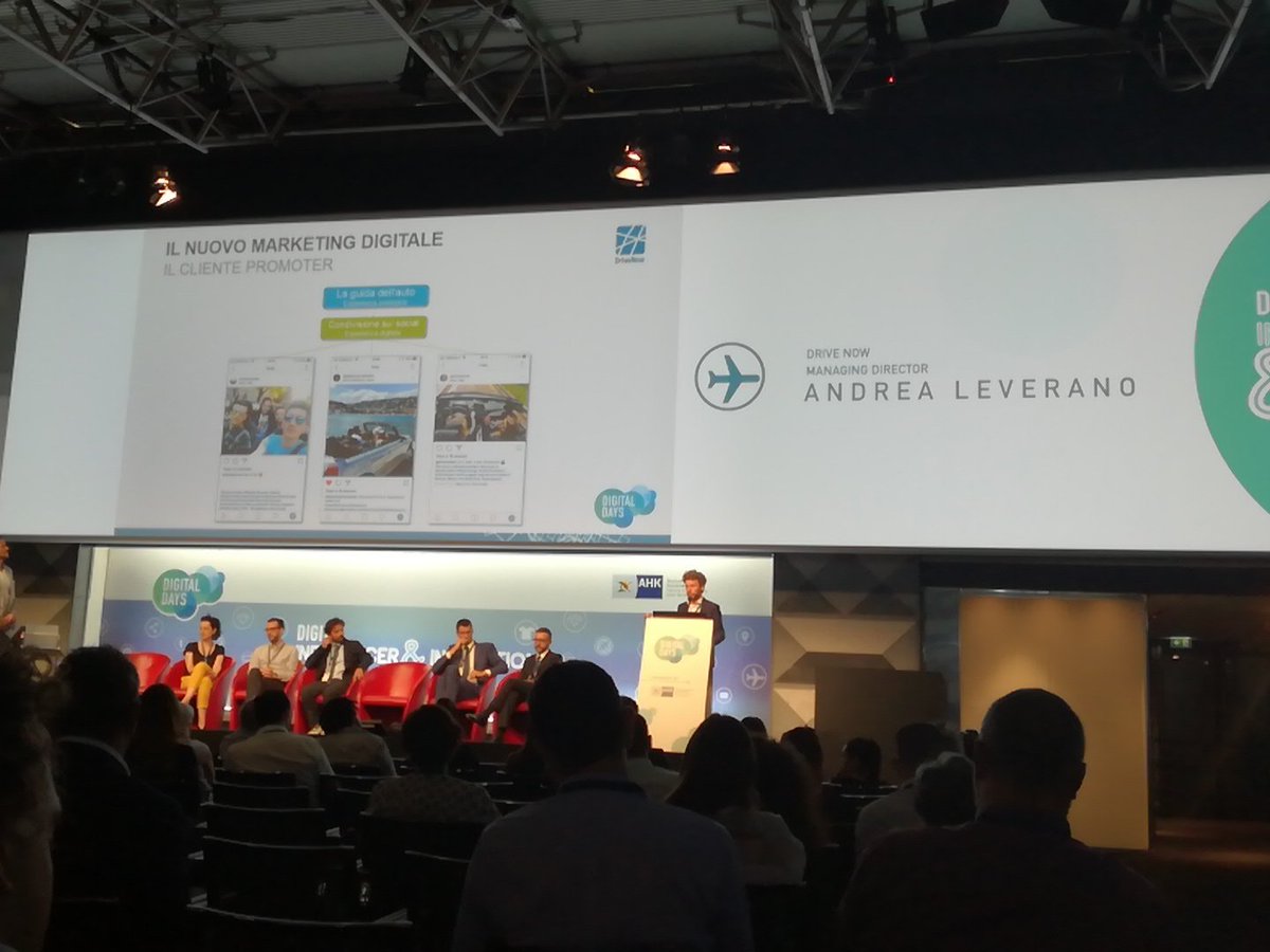 Melismelis_it's tweet photo. Digitalizzare è semplificare la vita delle persone. Andrea Leverano (@leveranos) racconta come @DriveNow_IT ha sfruttato il digital per estendere la customer journey e trasformare il cliente in promoter! #DigitalDay18 #DII18 https://t.co/lbvmtFZSGC