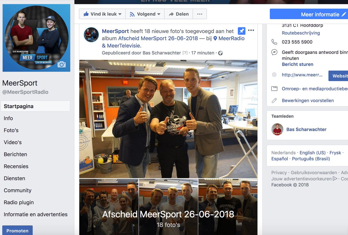 Op onze Facebook-pagina staan de foto’s van het afscheid van MeerSport. Nogmaals dank aan de mensen die de moeite hebben genomen om afgelopen maandag naar de studio te komen!

facebook.com/MeerSportRadio…