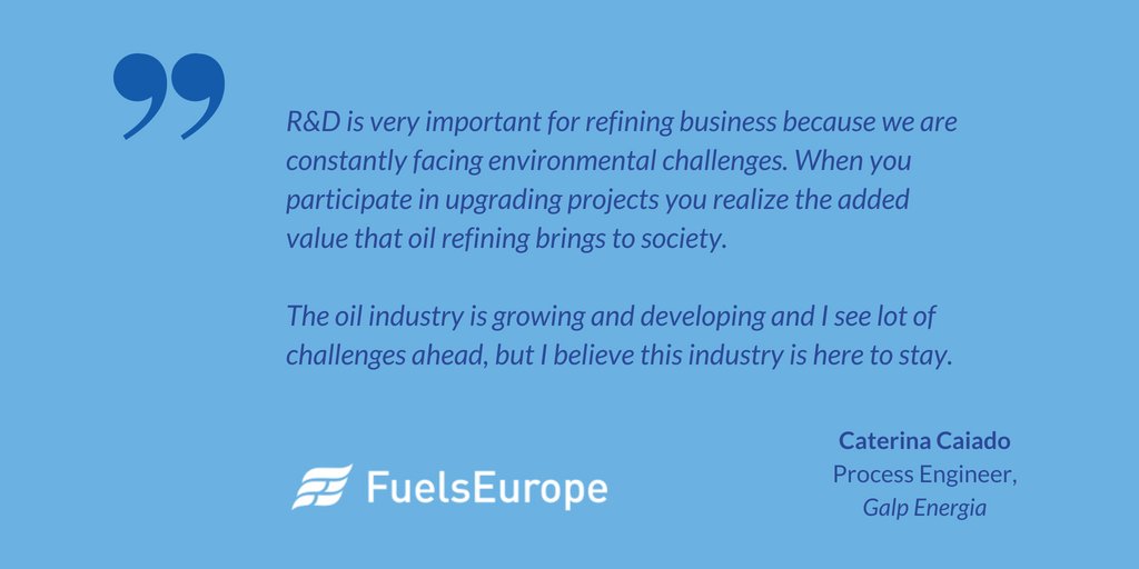 FuelsEurope's tweet photo. #YoungRefiners: Catarina Caiado, Process Engineer at #Galp Energia @GalpPress has conducted research on #R&D and process improvement & shares her vision about the future of the industry: https://t.co/BAG5nTXTGC https://t.co/Faj0o3C0GQ