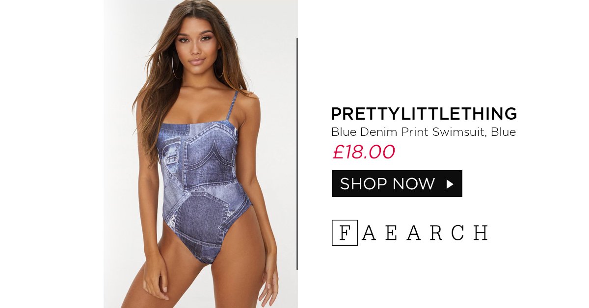 Faearch's tweet photo. We are loving this #denim patch print #swimsuit featuring #blue patch print material with a straight neckline. #Style this sass swimsuit with your favorite #sunglasses, killer #kaftan and heeled #sandals for that perfect #beach #look. https://t.co/9Ro5plOWFE https://t.co/zF5jxa5GBL