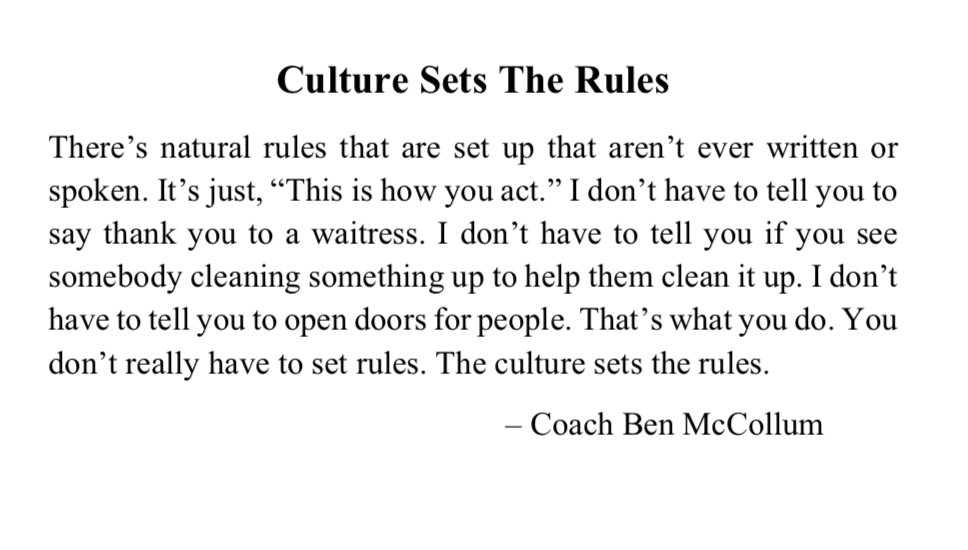 CoachWithLove's tweet photo. Too long to tweet - too good to cut - Culture Sets The Rules - Coach Ben McCollum - see attached https://t.co/ynsSyfLhIO