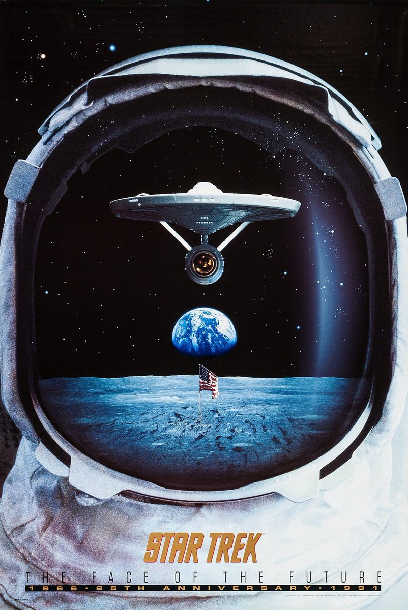 TrekCore's tweet photo. A special #StarTrek 25th Anniversary poster released through the Smithsonian @airandspace in 1991. https://t.co/gzecwLc8A8