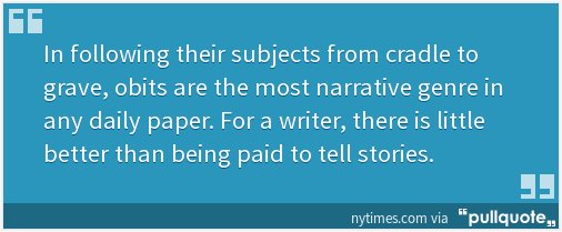 johnrobinson's tweet photo. In my newswriting course at @uncmjschool I assign students to write an obituary for this very reason. #j153 https://t.co/FMJUjHebr0 https://t.co/impyyZW8OA