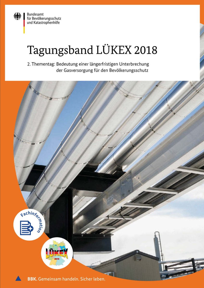 Der 2. Tagungsband der LÜKEX 18 zum Thema "Bedeutung einer längerfristigen Unterbrechung der Gasversorgung für den Bevölkerungsschutz" ist online.
Hier können Sie einen Blick hinein werfen:
bbk.bund.de/SharedDocs/Kur… ^ms