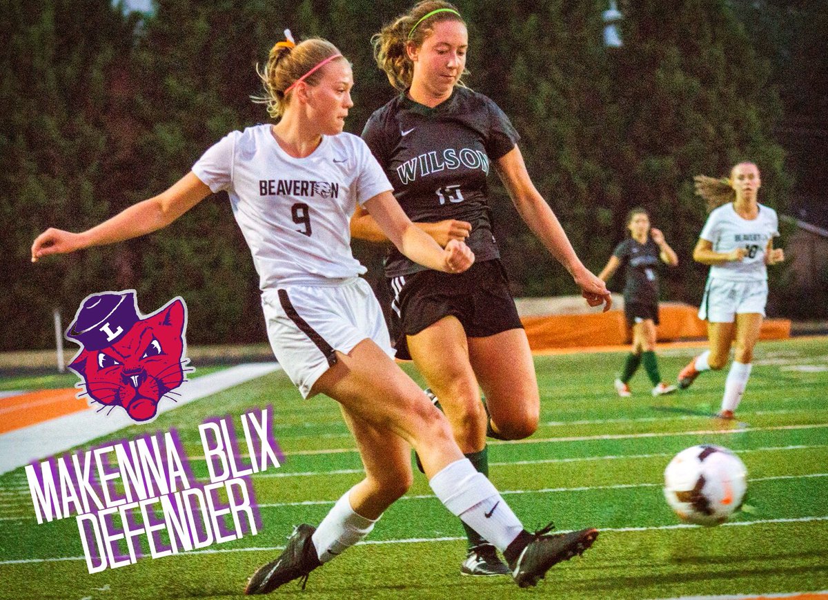 LinfieldWSoccer's tweet photo. Freshmen Friday featuring Beaverton High defender Makenna Blix!! Welcome to the family!! #linfieldsoccer #wildcatfamily #catsincleats https://t.co/LNFGWVy03m