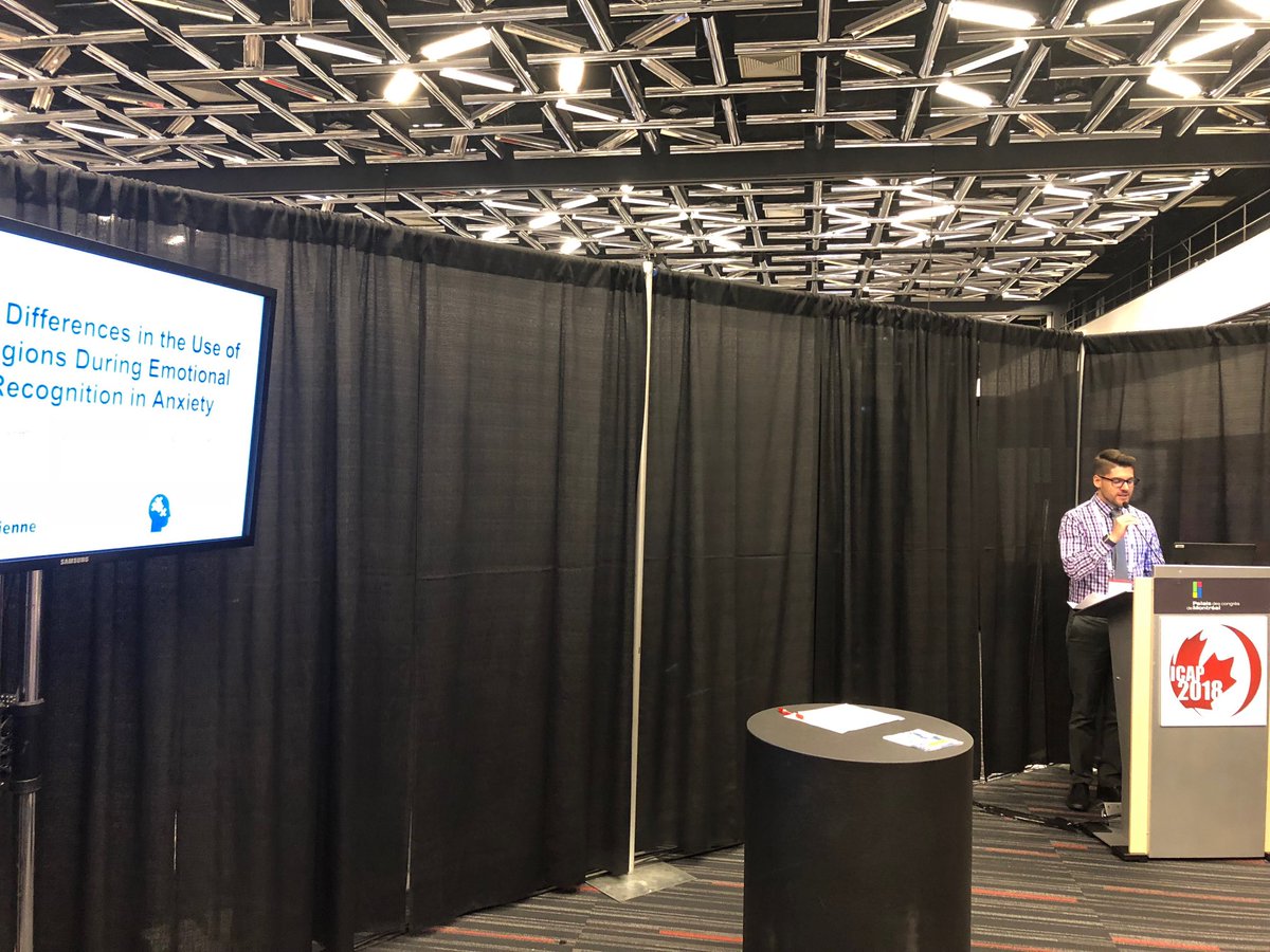 AllisonJOuimet's tweet image. Do people with anxiety pay attention to facial emotions differently?  ⁦@RyanJFerguson_⁩ is telling us now! #icap2018