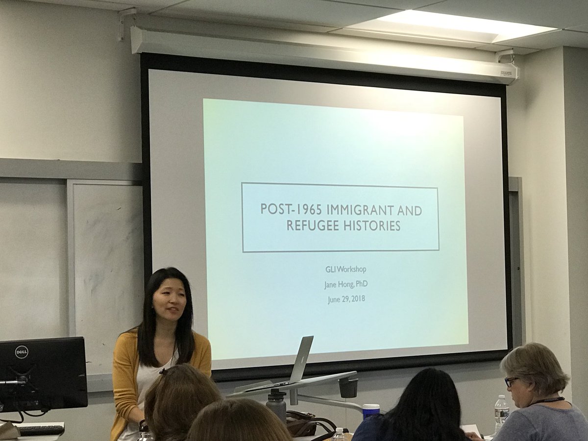 GLI_CAworkshop's tweet photo. Happy Friday! Prof. Hong kicks off today with a lecture on refugees and immigrant history after 1965. This lecture is very insightful and shows the longer history of current political events. @janehonglee 
#GLI_seminar #GLI_CA https://t.co/kXuSzPinV0