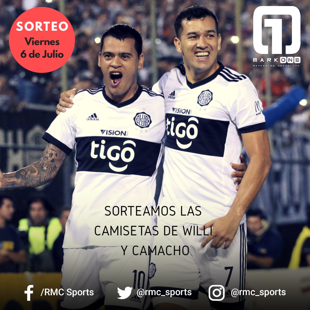rmc_sports's tweet photo. El próximo viernes sorteamos las camisetas de William Mendieta 🎩 y Néstor Camacho ⚡.

¡Las camisetas serán entregadas por los propios futbolistas! 😎😎

📍Dale RT y ya estás participando 👌🏽

#RMCSports #Olimpia #NéstorCamacho #WilliamMendieta https://t.co/59hIKrWkFo