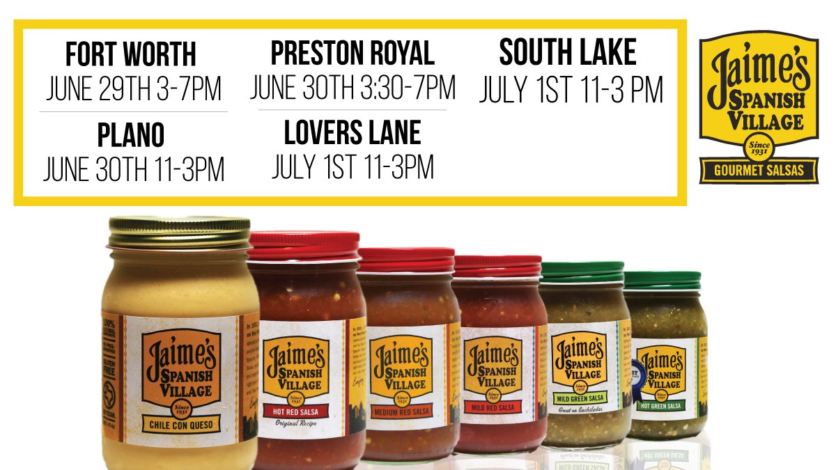We're demo-ing in #DFW. Come by your favorite <a href="/CentralMarket/">Central Market</a> and try our fresh #salsa! #demo