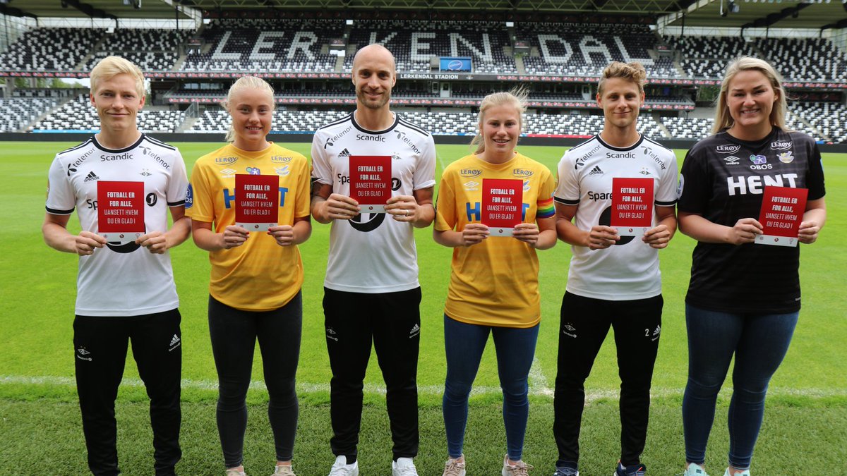 RBKfotball's tweet photo. Sammen med @Trondheimsrn sier vi at fotball er for alle, uansett hvem du er glad i! https://t.co/lGBUP64Tk4
