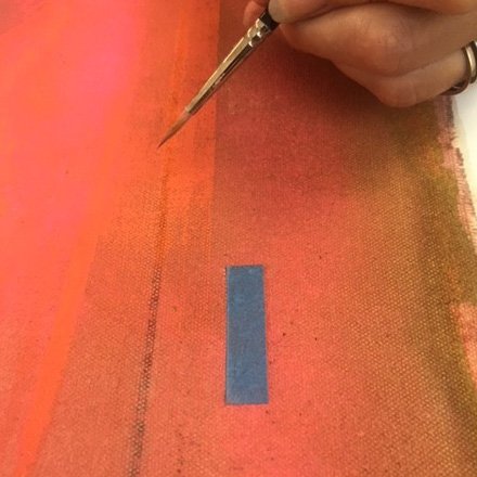 PlowdenAndSmith's tweet photo. This is an example of our Senior Paintings Conservator using matt retouching media on a contemporary painting. Here, @susan_m_moore is using a Japanese seaweed derived medium mixed with dry powder pigment #funori #contemporaryart #contemporarypainting https://t.co/NamSFhDE2c