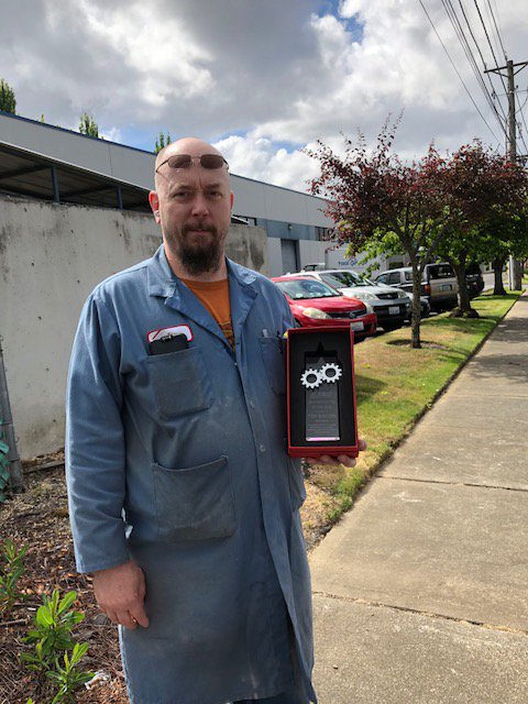 toolgauge's tweet photo. Congrats to Timothy Bacon who was just named 2018 @AJACtraining Instructor of the Year! Tim serves as @toolgauge's Lead Plastics Machinist and has been working as Machinist Apprenticeship Instructor at @BatesTechnical in Tacoma, Wash. for the past 12 years. Well done, Tim! https://t.co/hi0fRmr0oo