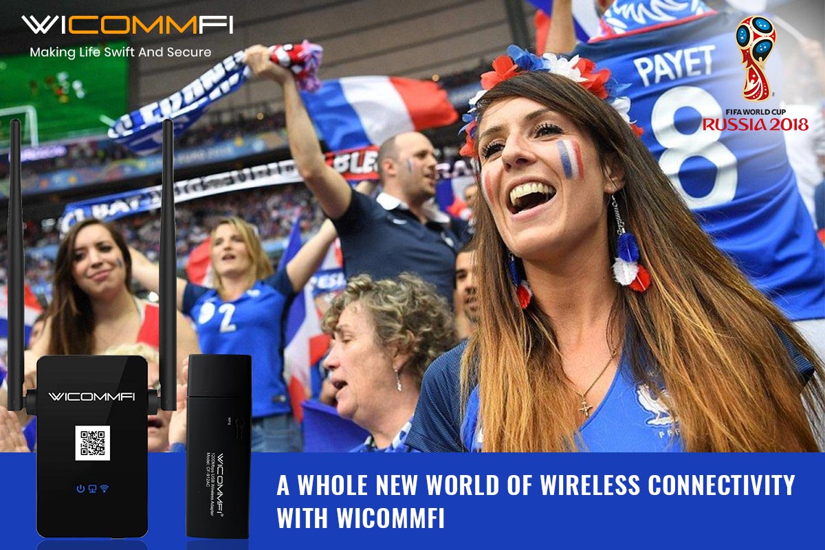 WicommFi's tweet photo. It is a blessing to find devices which will heighten your experience of watching matches this World Cup season. Connect to #WicommFi_Wireless_USB_Adapters, #Range_Extender &amp; find yourself immersed into lifelike experience of watching the #World_Cup. Visit: https://t.co/5l6MoqVhDH https://t.co/wU59EoDI2P