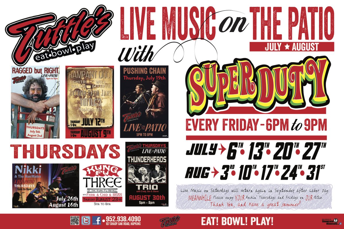 Tuttlesbowling's tweet photo. Beat the heat!🍻 Open #Bowling all weekend long!! Live #music w/ Super Duty 6pm tonight.🎙️🎵 ~no cover  Come for #dinner stay and play!
#family #friends #bowl #cocktails #beer #goodtimes #greatfood https://t.co/vyycbEpaDi
