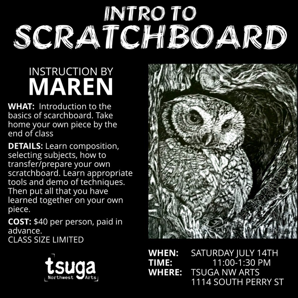 TsugaArts's tweet image. Scratchboard Classes Are Here! #SpokaneArtist #spokanearts - mailchi.mp/36ccef4b9799/s…