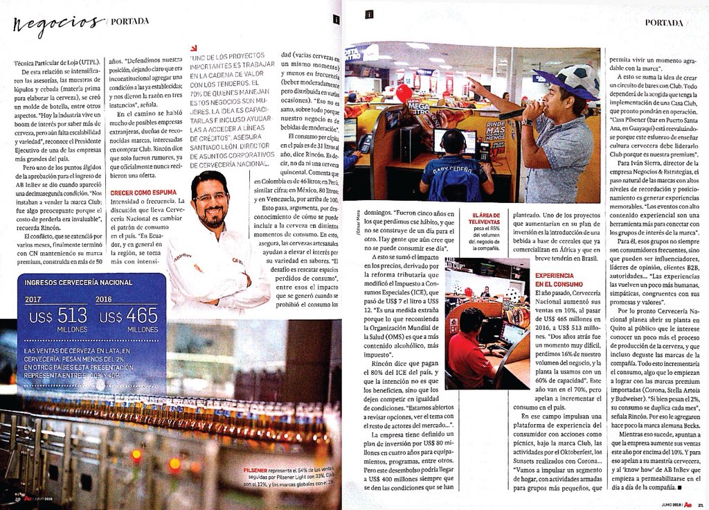 SoySergioRincon's tweet photo. Hace 130 años nació un emprendimiento que gracias al arduo trabajo y esfuerzo se convirtió en la cerveveria #1 en el corazón de los Ecuatorianos. Gracias @americaeconomia por permitirnos compartir nuestros sueños y en especial, nuestro amor por la cultura cervecera https://t.co/gLox1a0GVh