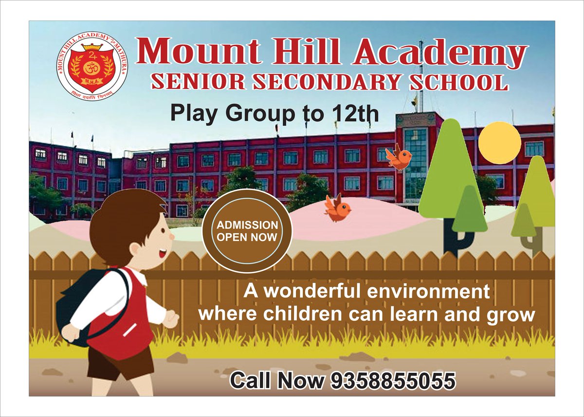MountHill_mtr's tweet photo. We #aim to #inspire, #achieve and transform young #minds and help them find their hidden potential. Admissions Open at @MountHill_mtr #Mathura, For more info Call us: +91-9358855055 | Visit- https://t.co/p4yqlRKDYz
#AdmissionOpen #Admissions2018 #Vrindavan #ParentsChoice #study https://t.co/KkX4bpgwuA