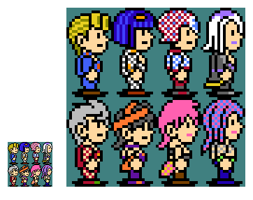 もりちゃば 製作中のジョジョ第5部rpg風gif動画で使う予定のキャラアイコンを スクウェアのトムソーヤ 風味で試作 Picopiyo