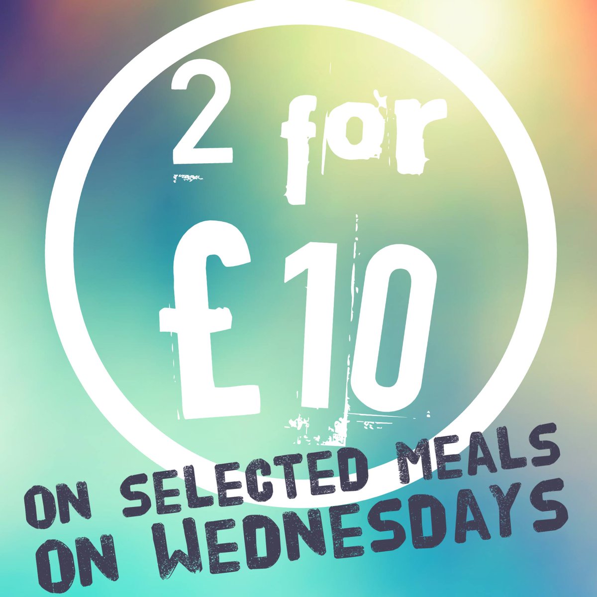 **2 for £10 Wednesdays are here!!** Choose two meals from our selected menu for only £10, ALL day EVERY Wednesday.