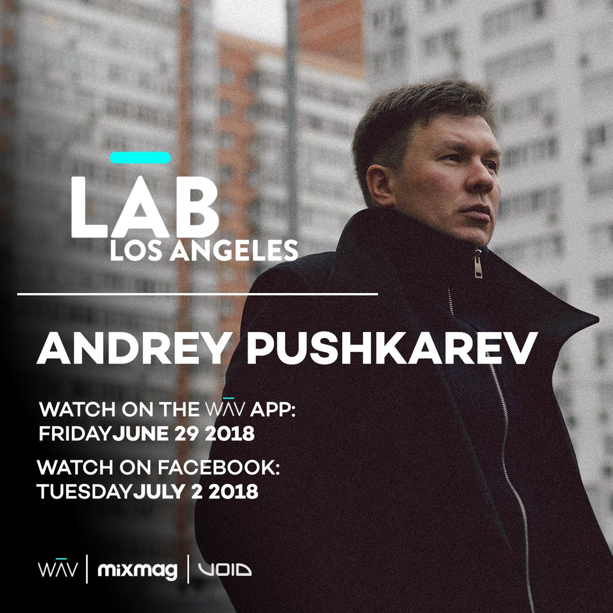 andreypushkarev's tweet photo. For those who won't be able to be online tomorrow at 5AM CET, the set will be streamed again via Facebook on Tuesday at 7PM CET. @Mixmag #AndreyPushkarev #MixmagLabLA https://t.co/Rpcm7Ob6iV